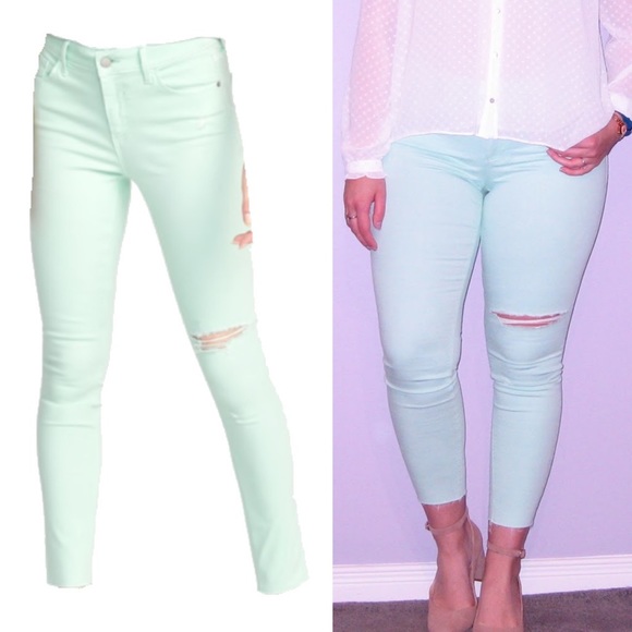 Mint distressed skinny jeans - Picture 7 of 7